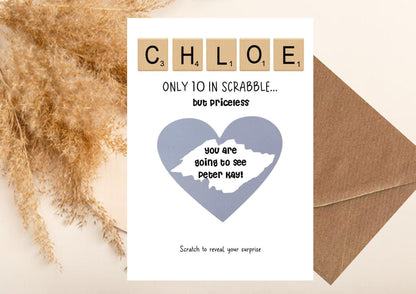 Personalized Scrabble Birthday Scratch Off Card