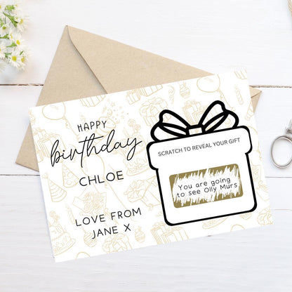 Personalized Birthday Scratch To Reveal Surprise Ticket