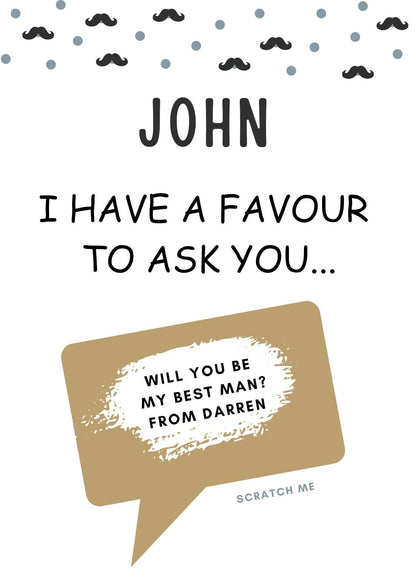 Scratch off Card Favour to ask, Best Man, Usher, Groomsman Surprise Reveal Scratch Card, wedding Surprise Card