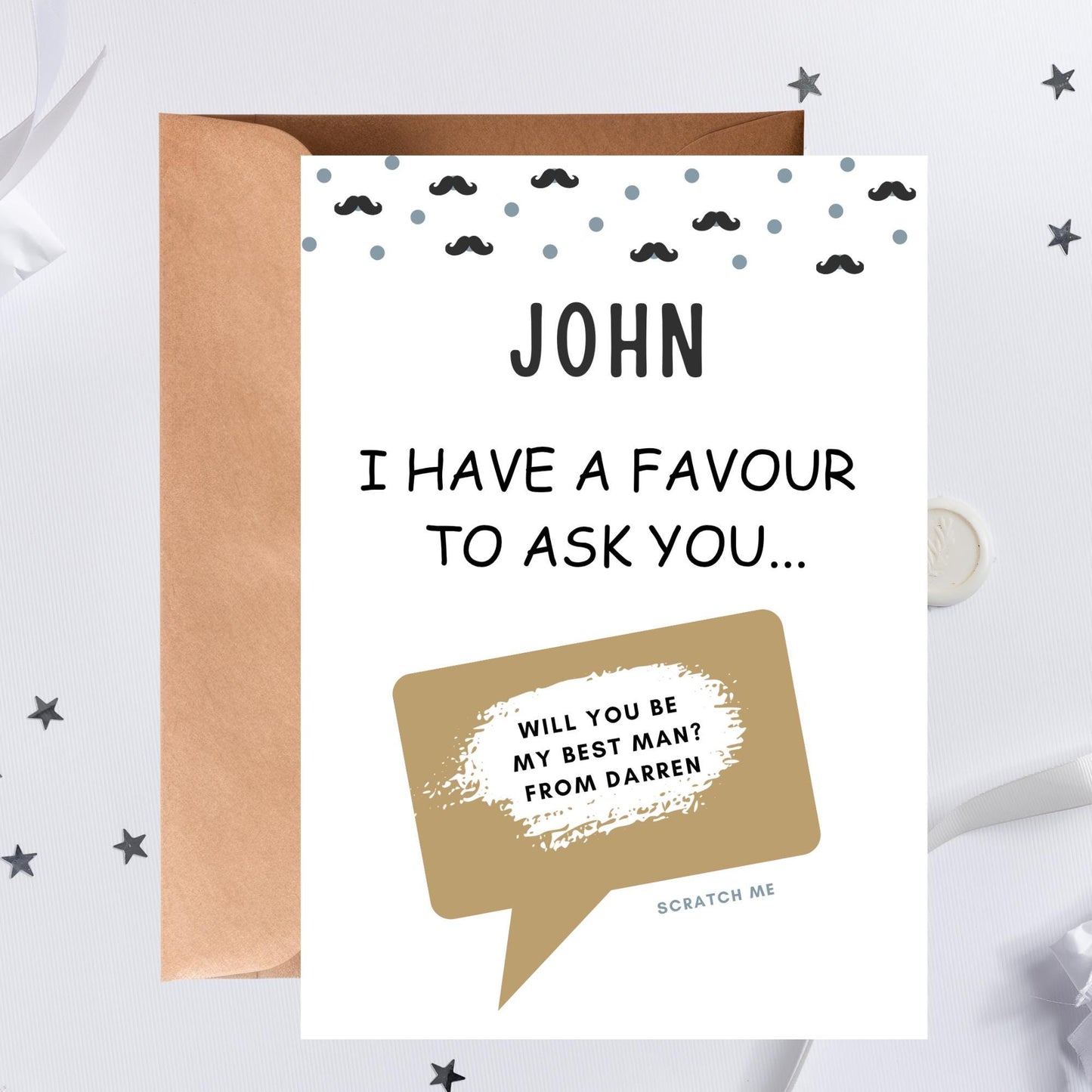 Scratch off Card Favour to ask, Best Man, Usher, Groomsman Surprise Reveal Scratch Card, wedding Surprise Card