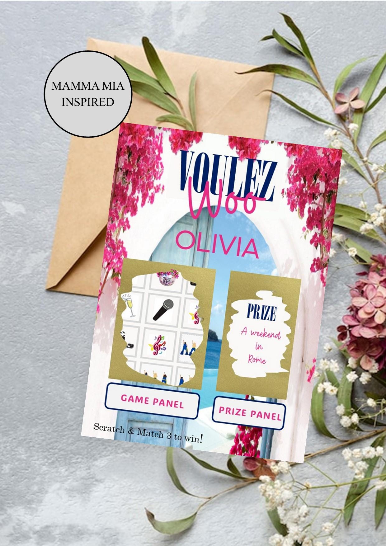 Scratchcard: Personalised Surprise Reveal Gift - Mamma Mia Abba Inspired - Surprise Reveal, Gift, Money