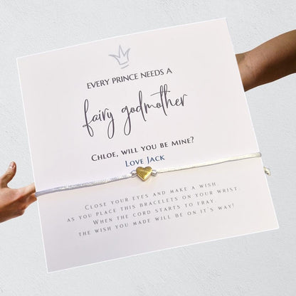 Personalised Fairy Godmother Proposal Card: Wish Bracelet Christening Gift