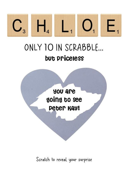 Personalized Scrabble Birthday Scratch Off Card