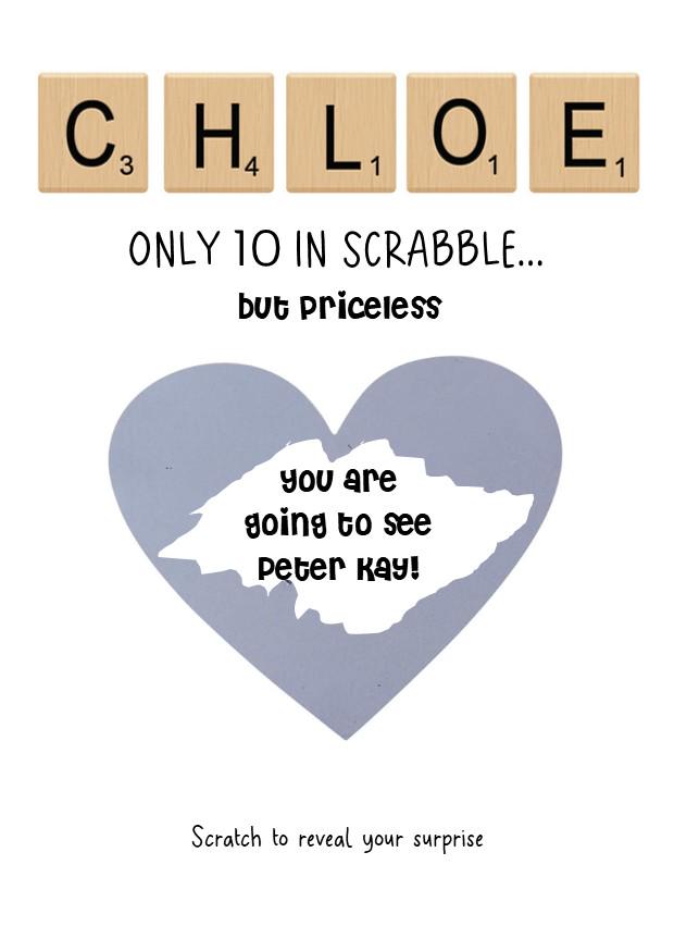 Personalized Scrabble Birthday Scratch Off Card