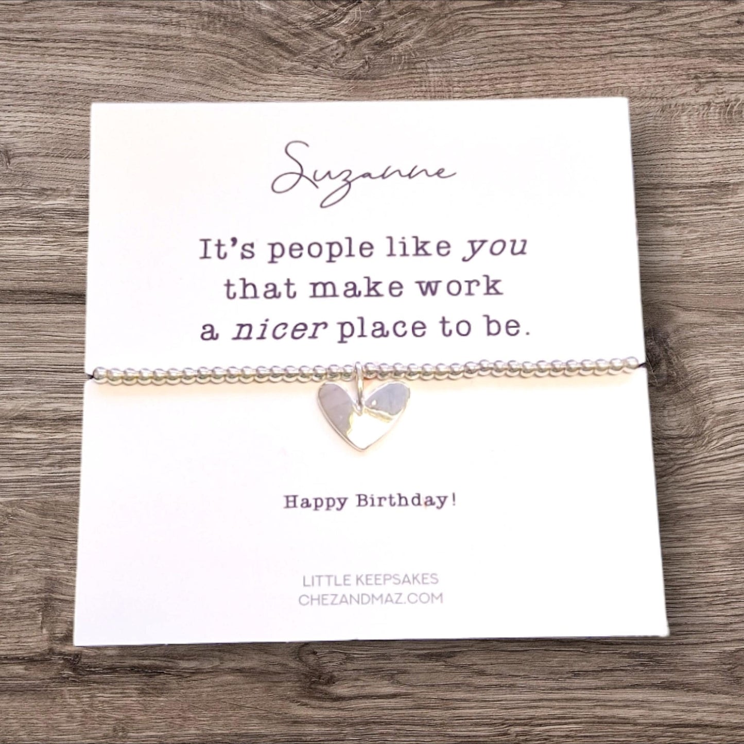Personalised It's people like you that make work a nicer place | Work Friend I Silver Plated Charm Bracelet I Colleague Gift I Birthday JU10