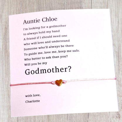 Personalised Will you be my Godmother I Guide Mother Godparent Proposal  I Wish Bracelet I Ask Godmother I Fairy  GM23