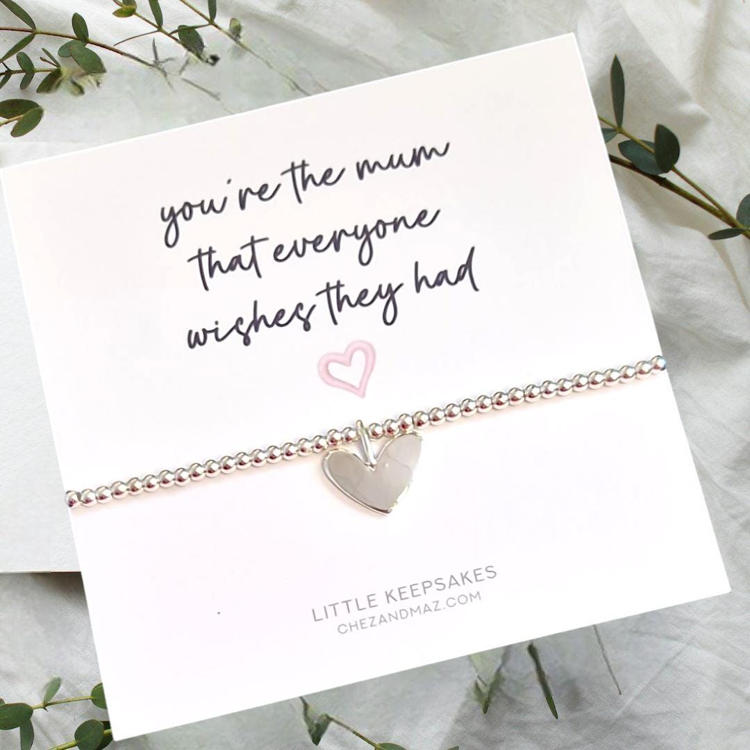 Mum, Mummy, BirthdaySilver Plated Bracelet with SilverHeart Charm I You're the mum everyone wishes they had  I MD25
