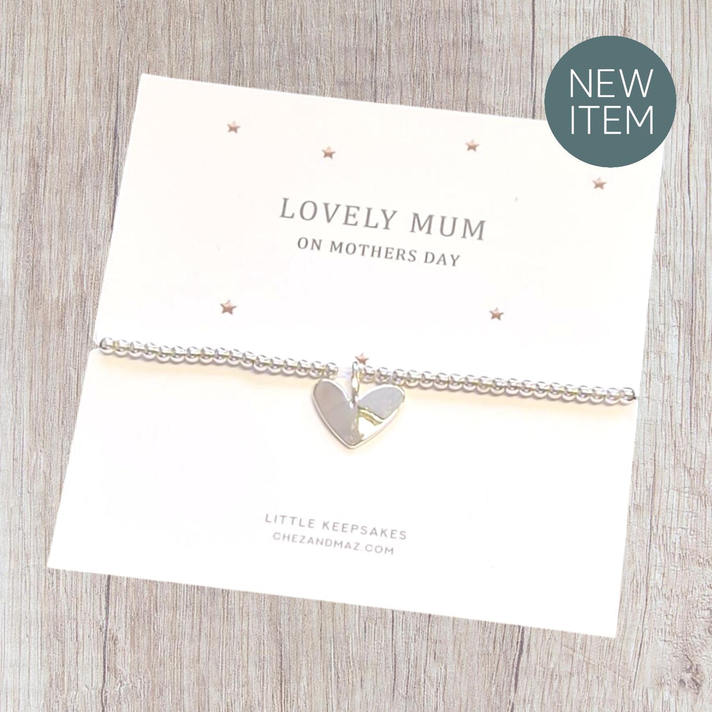 Lovely Mum, Birthday, Christmas Mothera Day Plated Heart Charm Bracelet