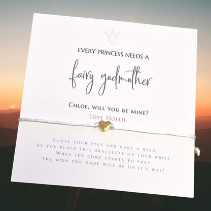 Personalised Fairy Godmother Proposal Card: Wish Bracelet Christening Gift
