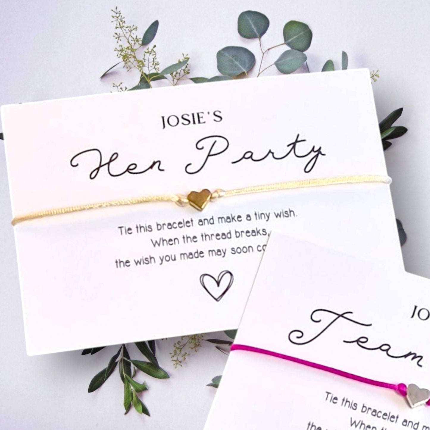 Pack of 10 Hen Party I Team Bride I Bride Squad IWish Bracelets I Personalised I Goodie Bag Filler I Hen Weekend I Hen Do I FF7