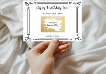 Personalized Birthday Scratch To Reveal Card: Surprise Gift Voucher