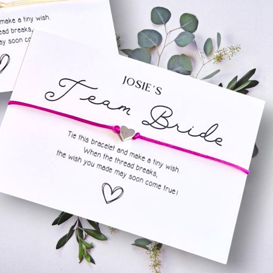 Pack of 10 Hen Party I Team Bride I Bride Squad IWish Bracelets I Personalised I Goodie Bag Filler I Hen Weekend I Hen Do I FF7