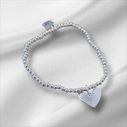 17th Birthday Seventeen Silver Plated Charm Bracelet: Heart Charm 17 Birthday Gift
