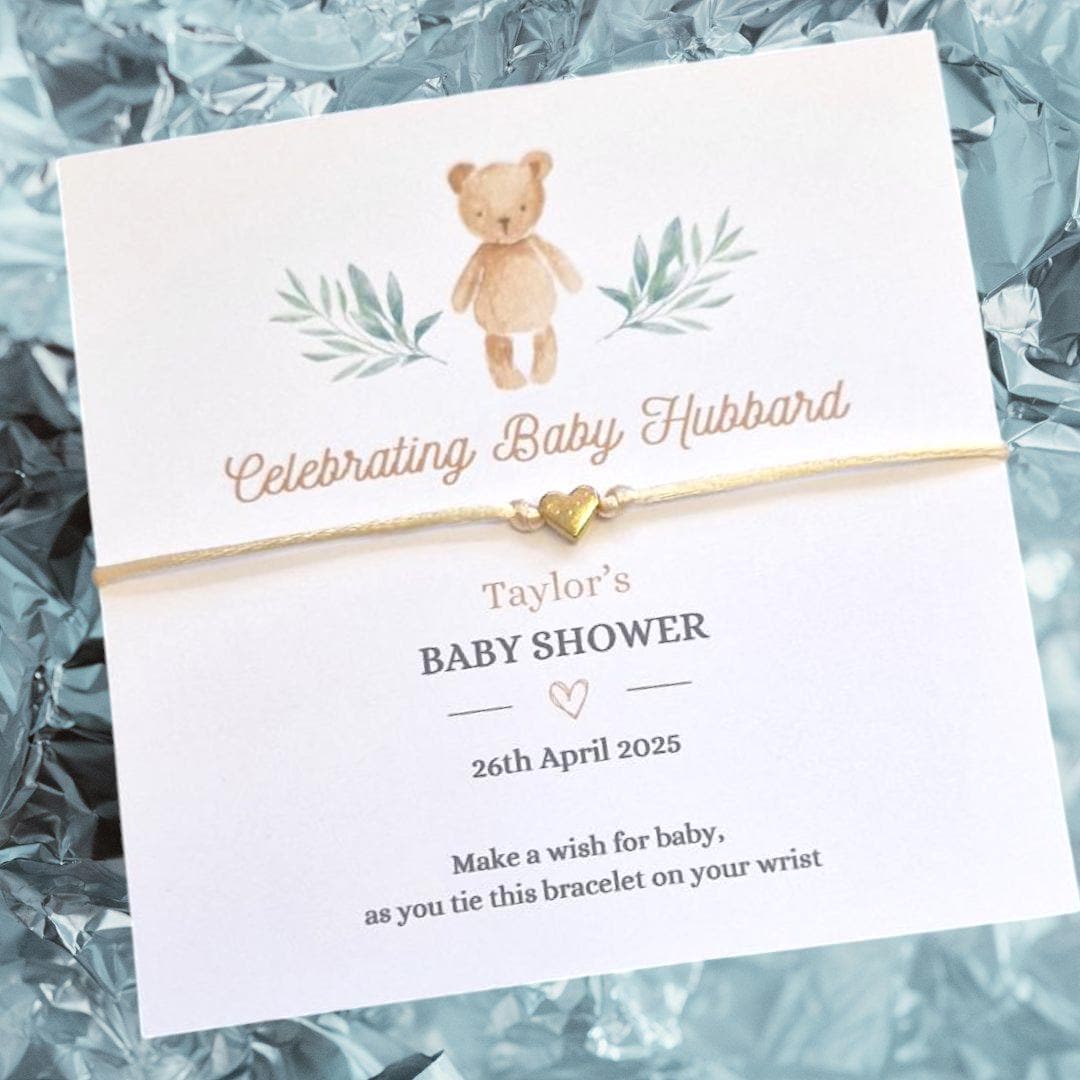 Teddy Bear Baby Shower Wish Bracelet – Mummy To Be Gift