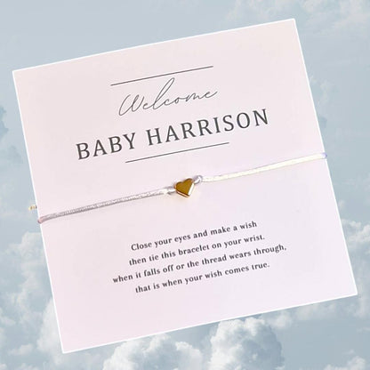 Personalised Baby Shower Wish Bracelet Favour: Mummy To Be Gift - Gender Neutral