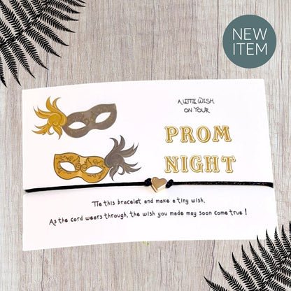 Pack of 10 A Little Wish On Your Prom Night Masquerade Wish Bracelet | Prom Gift | Prom Night Gift | End of School Gift | V54