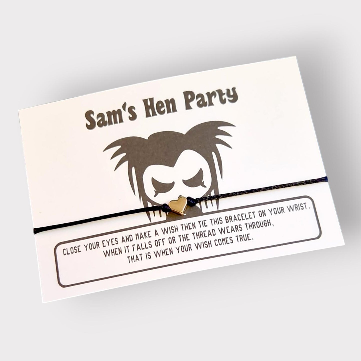 Gothic Hen Party I Skull I Wish Bracelets I Favours I Frienship Bracelets I Personalised I Goth I Skull I Skeleton goth2