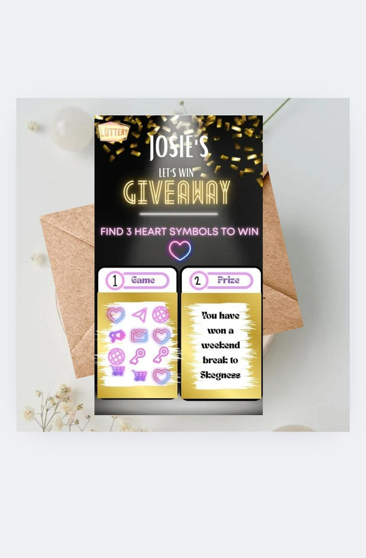 Personalised Scratchcard, Scratch to Reveal Voucher, Surprise Reveal Fun Gift Scratch to Win Lucky Ticket - Holiday - Scratch card -  Sc233