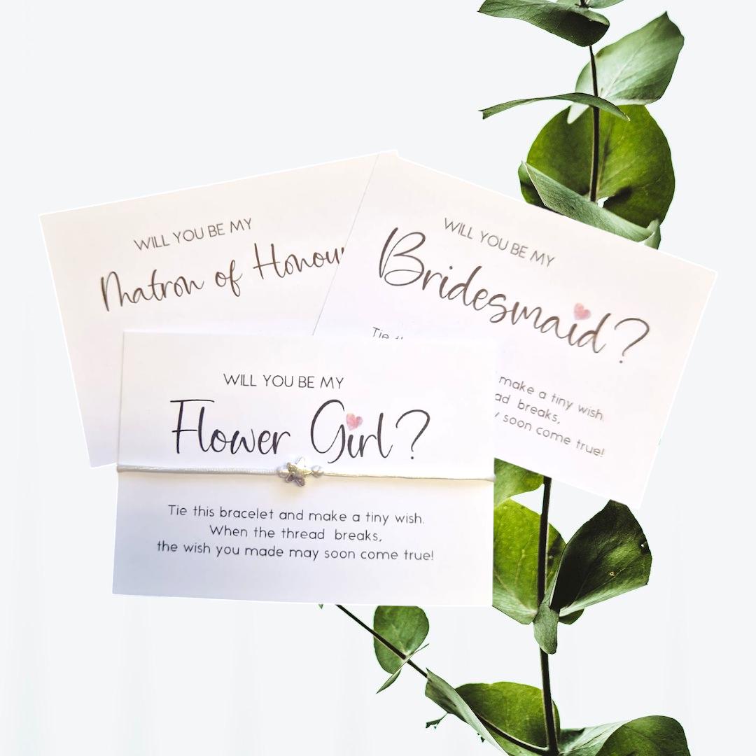 Will you be my Bridesmaid -Maid of Honour - Flower Girl request - proposal | Bridesmaid bracelet | Wedding favour |