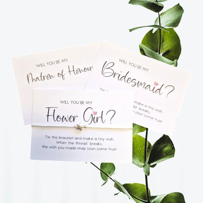 Will you be my Bridesmaid -Maid of Honour - Flower Girl request - proposal | Bridesmaid bracelet | Wedding favour |