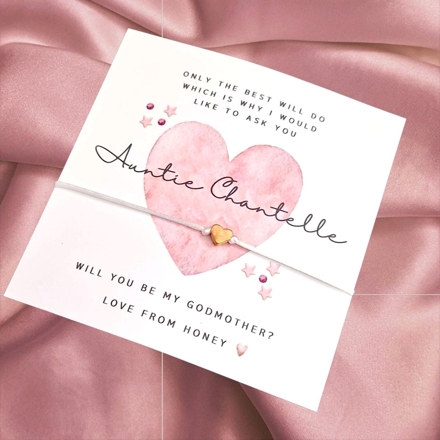 Will you be my Godmother,Personalised Guide Mother Godparent Proposal  I Wish Bracelet I Friendship Bracelet I Ask Godmother gm9
