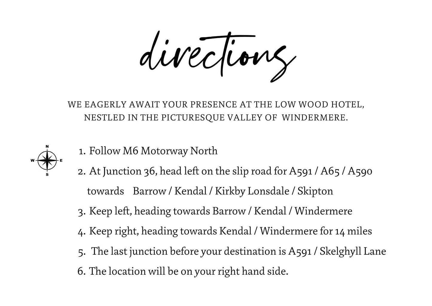 Directions Card Template Printable Directions Card Wedding Guest Enclosure Card 6x4", Canva Templates | D1