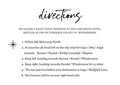 Directions Card Template Printable Directions Card Wedding Guest Enclosure Card 6x4", Canva Templates | D1