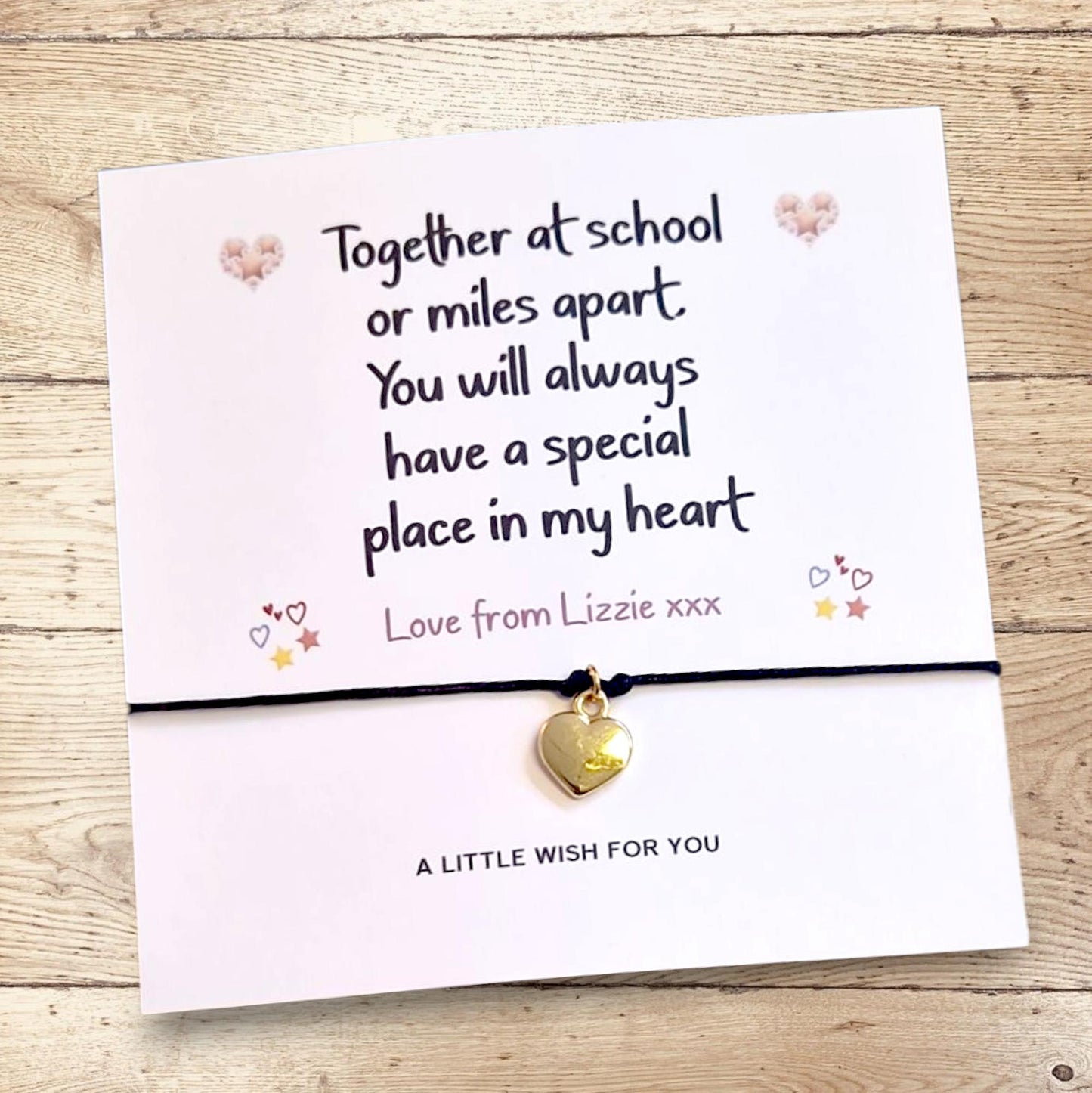 Personalized End of Term Wish Bracelet: Student Friendship Gift