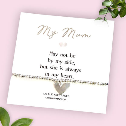 Loss of Mum Silver Plated Bracelet, In Loving Memory of Mum Gift, Sympathy Bracelet, Memorial Jewellery, Bereavement Keepsake for Mother