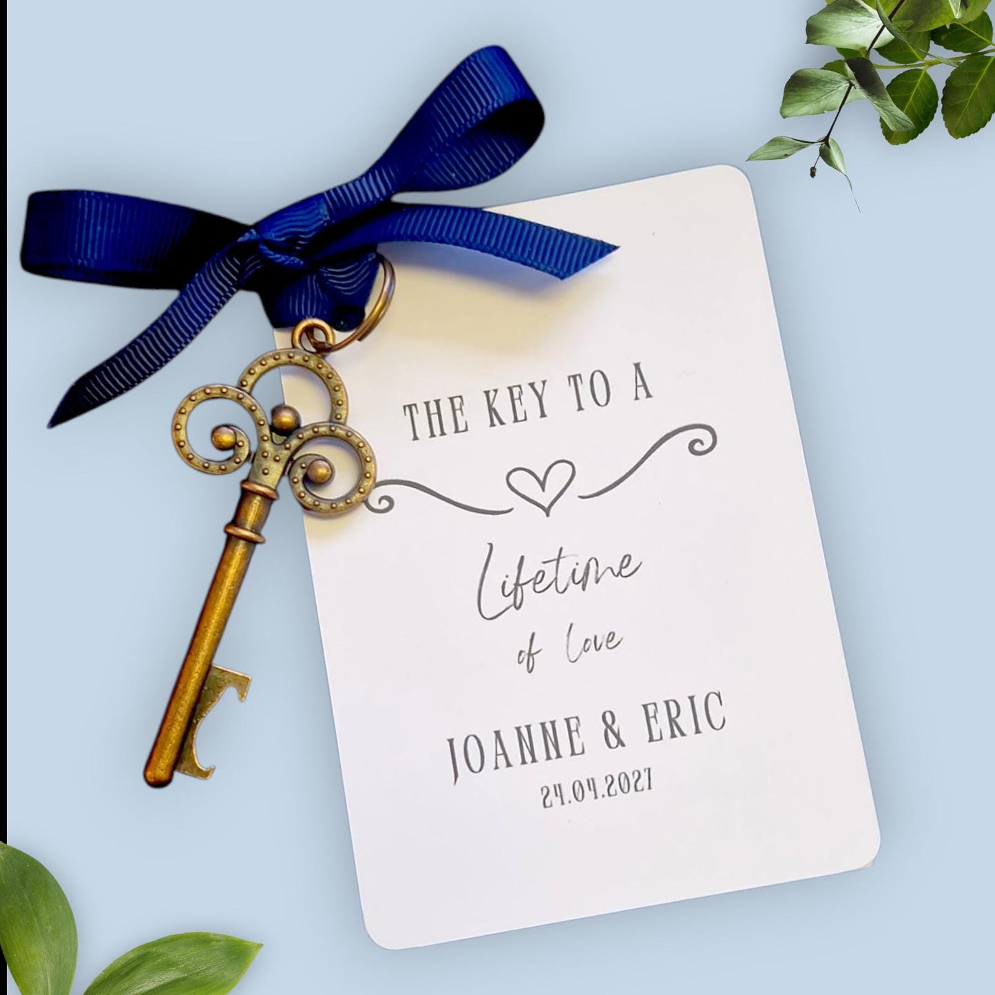 Personalised Key Bottle Opener Wedding Favours, keepsake