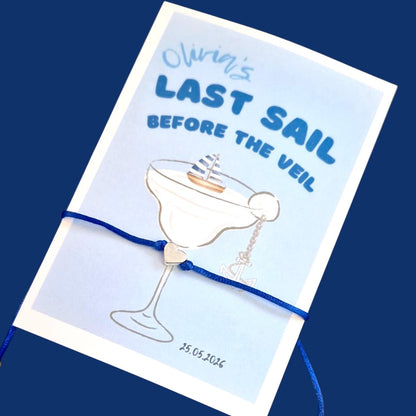Last Sail Before Veil Wish Bracelet: Blue Hen Party Favor