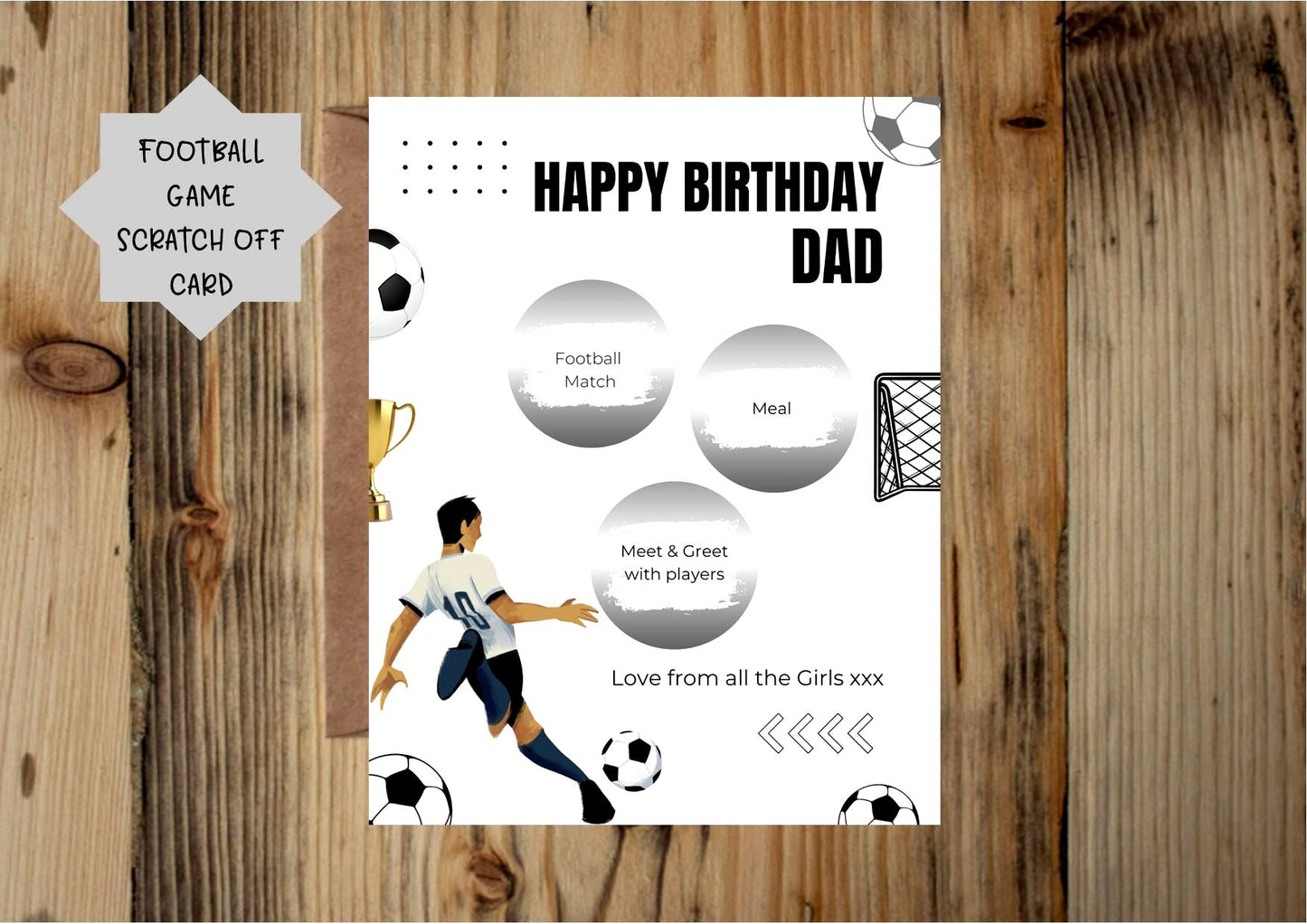 Personalised Surprise Football Game, Football Match, Birthday Scratch To Reveal Voucher, Special Birthday Surprise Scratch Card, Any age FB4