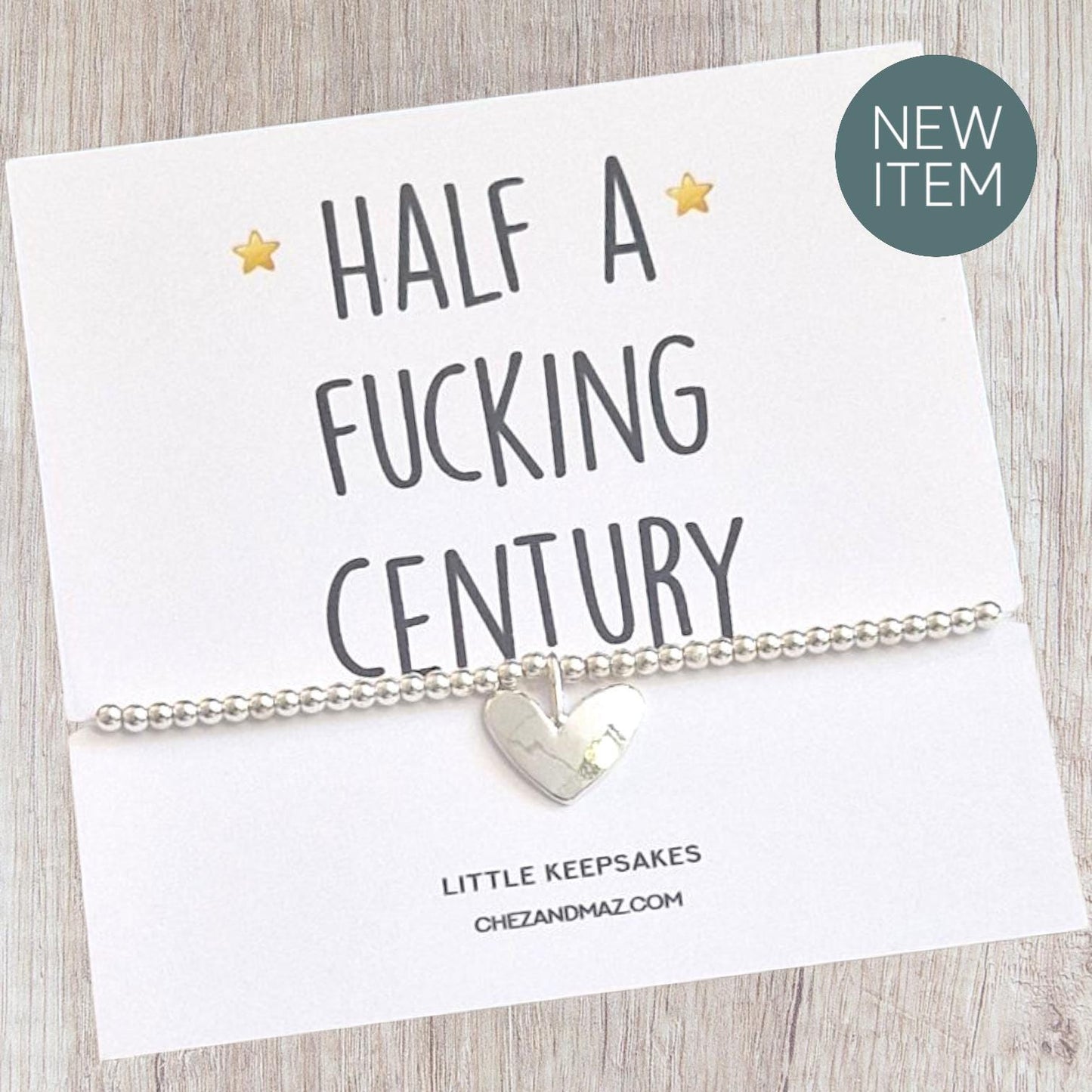 50th birthday I Fiftieth birthday I Milestone I 50th Birthday Gift I Half a century I Rude I Fun Gift I Silver plated charm bracelet I 50r