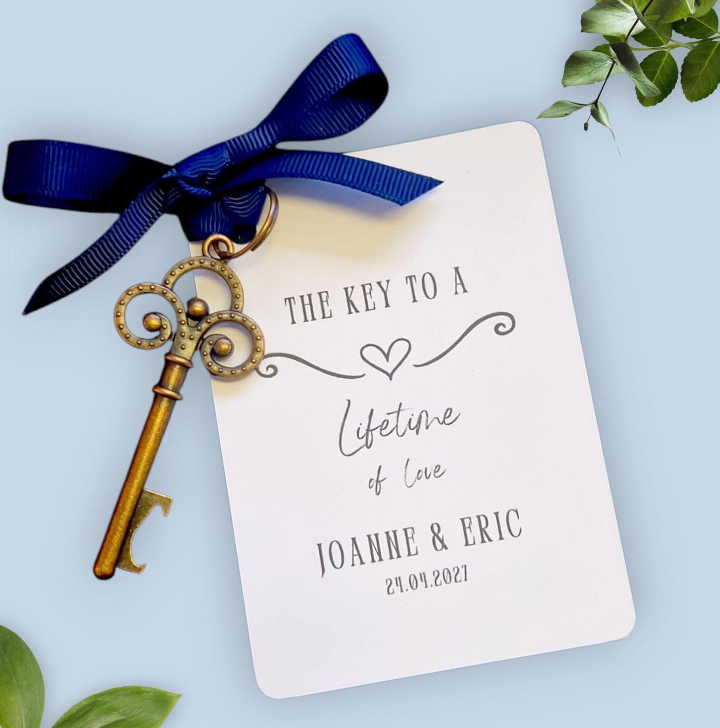Personalised Key Bottle Opener Wedding Favours, keepsake