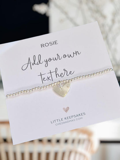 Customised Silver Plated Bracelet, own words, Greeting Card For Friend, Birthday Gift, Custom Cards, Personalised Gift Bridesmaid, Teacher