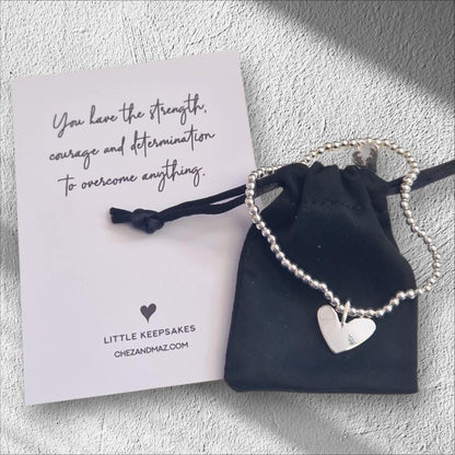 You have the strength the courage and determination to overcome anything | Empowering Gift | Silver Stacker Bracelet