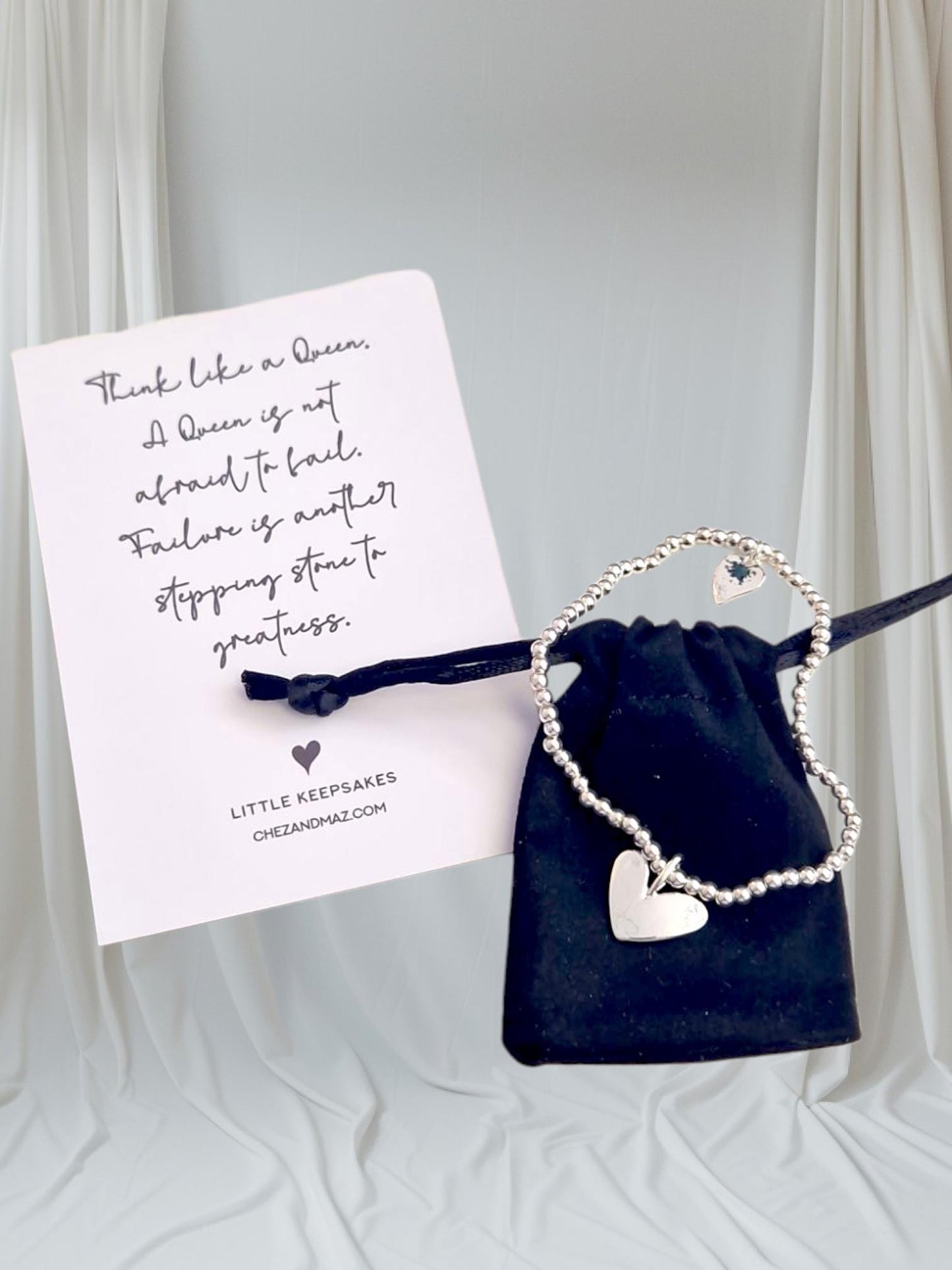 Think like a queen, a queen is not afraid to fail | Empowering Gift | Silver Stacker Bracelet I Encouragement I  I Friend I Quote