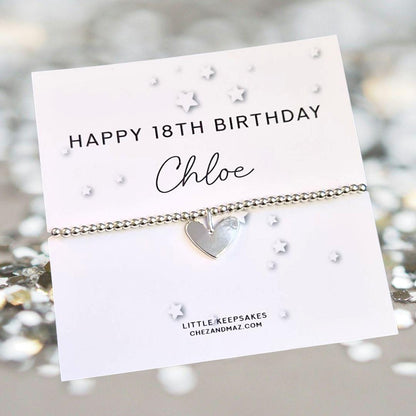 18th, 18, Eighteen Birthday Charm Bracelet: Silver Plated Keepsake - Personalised