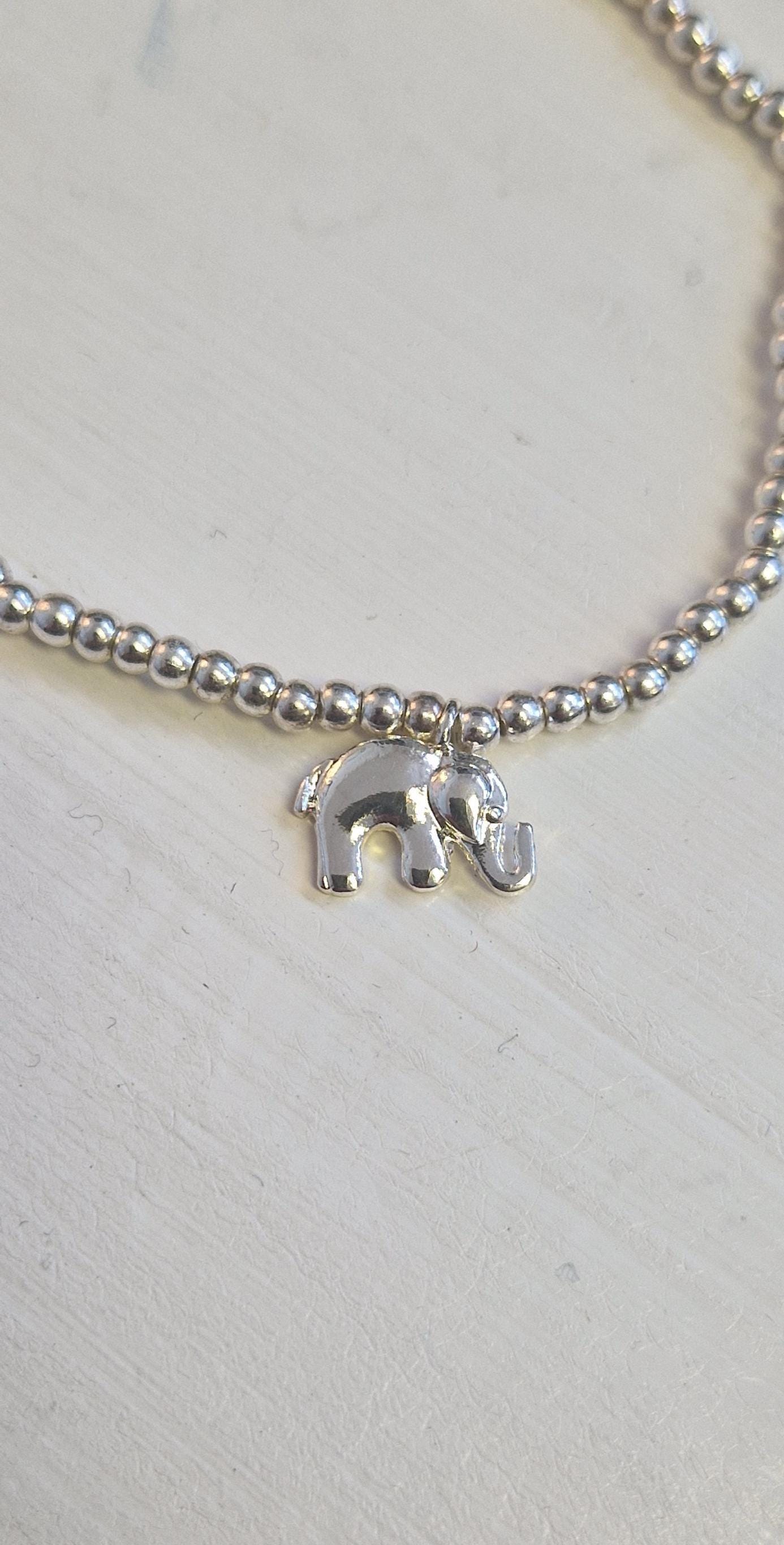 Lucky Elephant Silver Plated Charm Bracelet: Friendship Gift