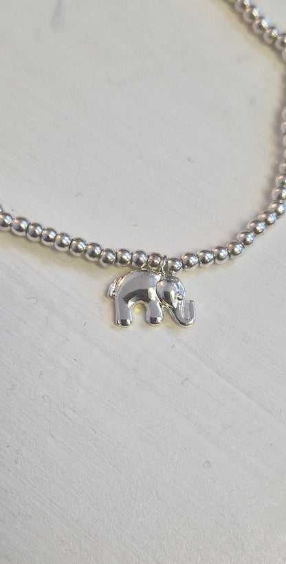 Lucky Elephant Silver Plated Charm Bracelet: Friendship Gift