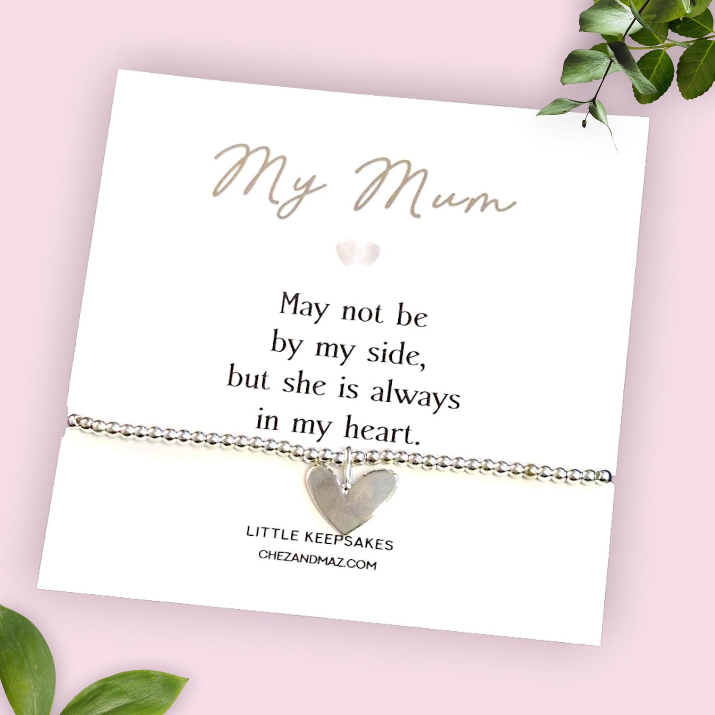 Loss of Mum Silver Plated Bracelet, In Loving Memory of Mum Gift, Sympathy Bracelet, Memorial Jewellery, Bereavement Keepsake for Mother