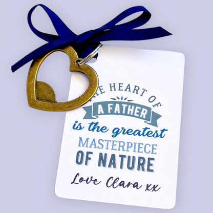 Fathers Day I The Heart of a father is the greatest masterpiece of nature, Bottle Opener, Heart bottle opener I   Dad I Metal Heart