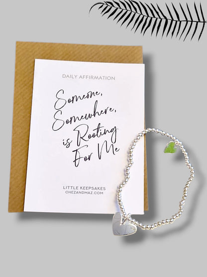 Someone, Somewhere, Is Rooting For Me I Inspirational Reminder | Daily Affirmation I Silver Plated Bracelet | Friend Gift I Letterbox Gift