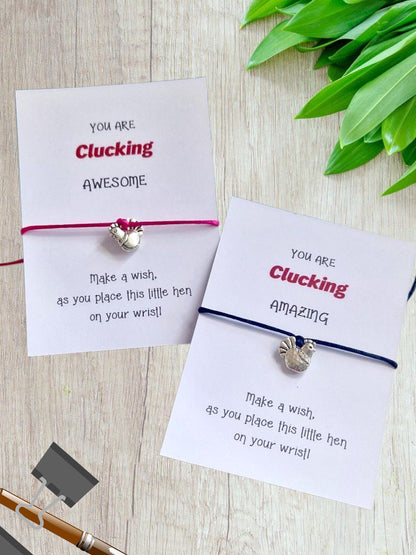 You're Clucking Awesome Amazing Wish Bracelet, Fun Chicken Charm Bracelet, Hen Bracelet, Chicken Jewellery, Fun Gift,