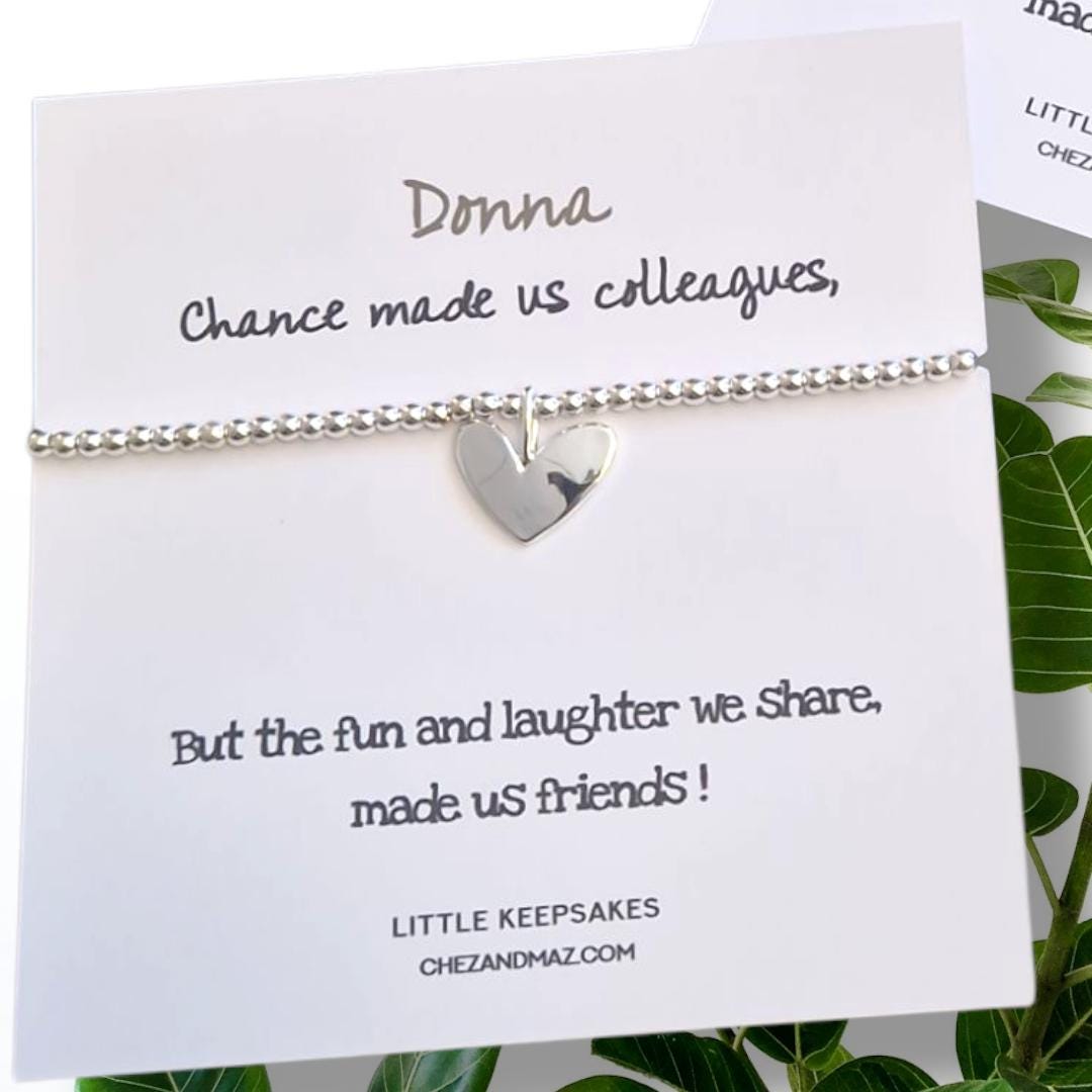 Colleague TeamPersonalised Silver Plated Charm Bracelet: Friendship Gift, Fun and Laughter made us friends