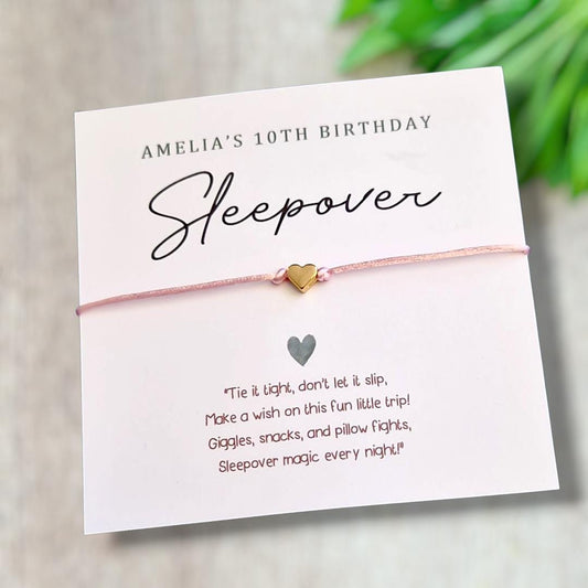 Sleepover Wish Bracelet: Handmade Friendship Charm - Birthday - Party - Wish Gift