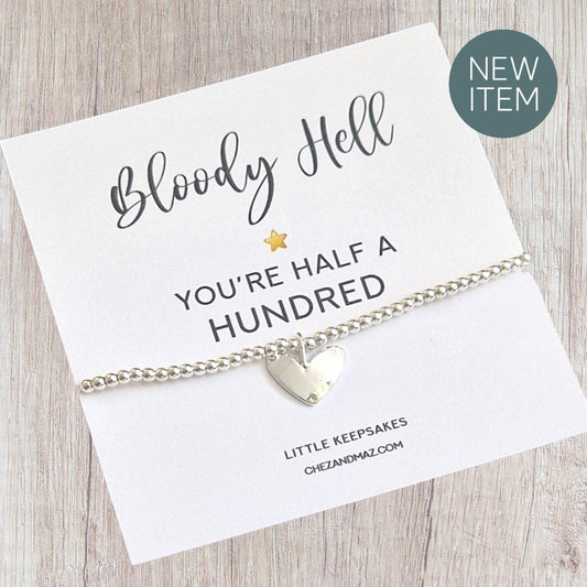50th birthday I Fiftieth birthday I Milestone I 50th Birthday Gift I Half a century I Fun Gift I Silver plated charm bracelet