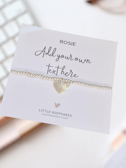 Customised Silver Plated Bracelet, own words, Exams, For Friend, Birthday Gift, Custom Cards, Personalised Gift Bridesmaid, Teacher