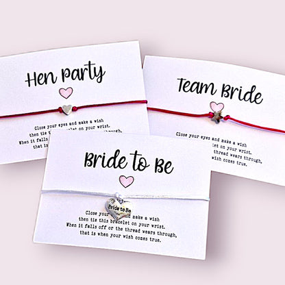 Bride Tribe Wish Bracelet: Hen Party Favor with Heart Charm