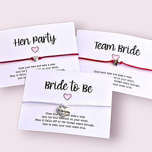 Bride Tribe Wish Bracelet: Hen Party Favor with Heart Charm